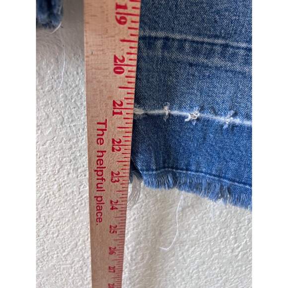 Madewell Wide-Leg Crop Jeans: Frayed Drop-Hem Edition SZ 25 - Picture 9 of 12